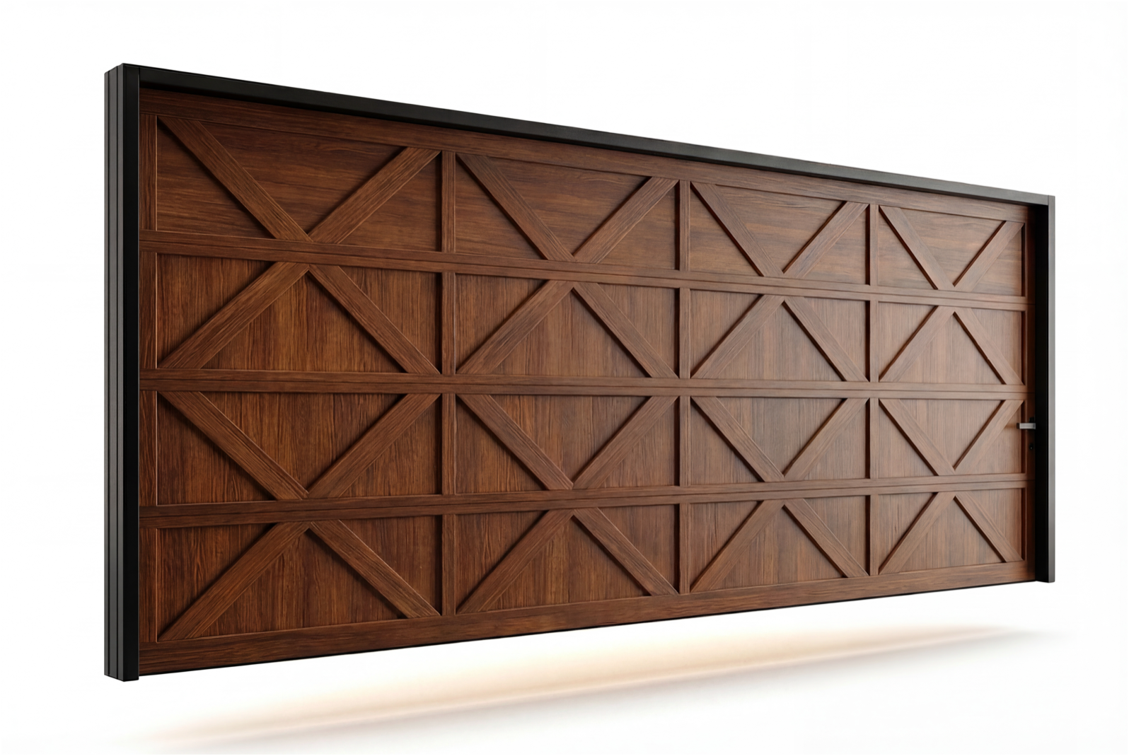 Natural wood garage door