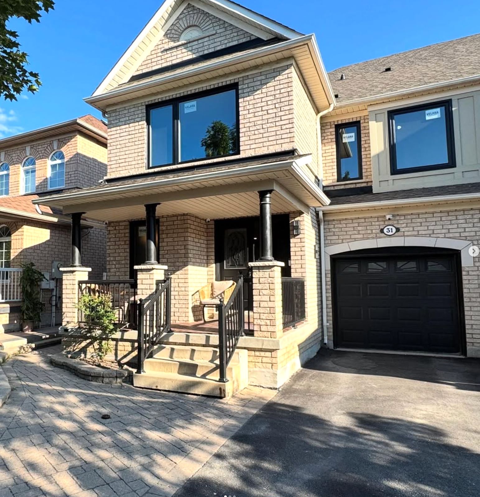 Townhouse windows and garage